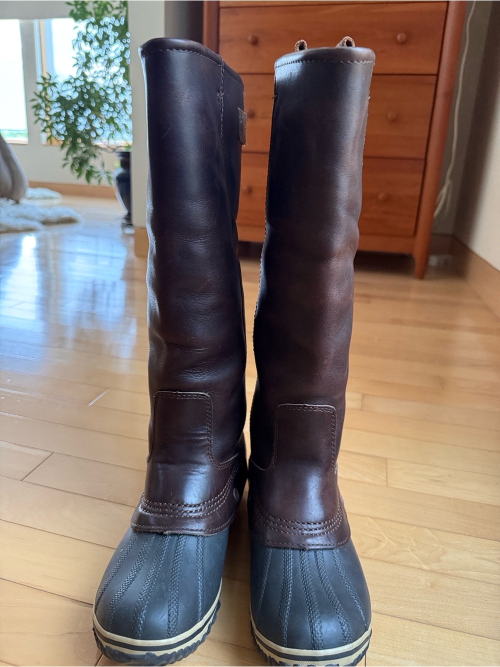 Sorel Slimpack Waterproof NWOT Brown and Black Women's Heeled Duck Boots